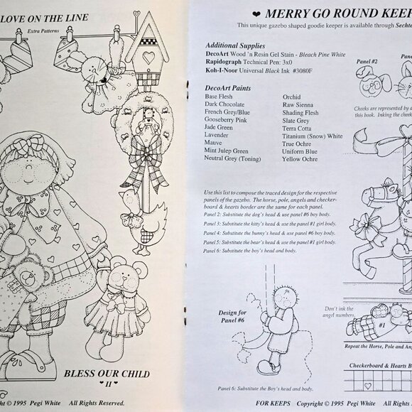 Finders Keepers 1995 For Keeps By Pegi White Folk Art Painting Instructions - Picture 5 of 8